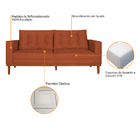 Sofá 2 Lugares Dubai Suede - Doce Sonho Móveis - Terracota