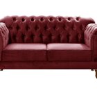 Sofá 2 Lugares Duquesa Chesterfield Decoração Recepção Bordô