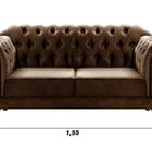 Sofá 2 Lugares Duquesa Chesterfield Decoração Recepção Marrom