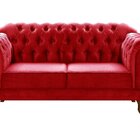 Sofá 2 Lugares Duquesa Chesterfield Decoração Recepção Vermel
