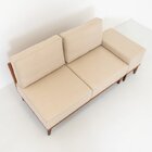 Sofá 2 Lugares E 1 Puff Em Linho Boreal Com Mola Ensacada Cab