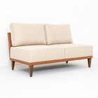 Sofá 2 Lugares E 1 Puff Em Linho Boreal Com Mola Ensacada Cab