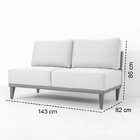 Sofá 2 Lugares E 1 Puff Em Linho Boreal Com Mola Ensacada Cab