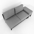 Sofá 2 Lugares E 1 Puff Em Linho Boreal Com Mola Ensacada Cab