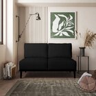 Sofá 2 Lugares E 1 Puff Em Linho Boreal Com Mola Ensacada Cab