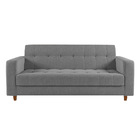 Sofá 2 Lugares E 2 Poltronas Pé Madeira Castanho Arezo Linho