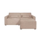 Sofá 2 Lugares Em Linho Com Puff 208cm Lutz Yescasa Cru