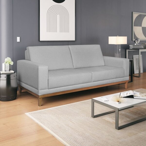 Sofá 2 Lugares Em Linho Cronus Cinza