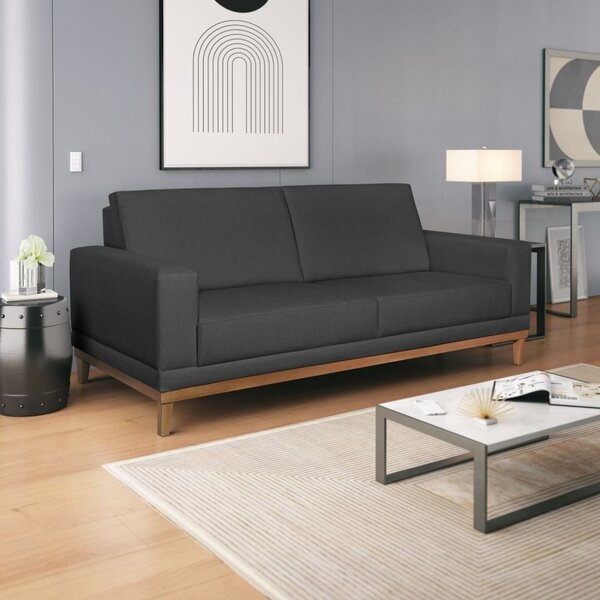 Sofá 2 Lugares Em Linho Cronus Grafite