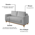 Sofá 2 Lugares Em Veludo Cinza 1,60 Aquila