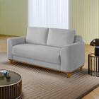 Sofá 2 Lugares Em Veludo Cinza 1,60 Aquila