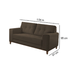 Sofá 2 Lugares Em Veludo Marrom 1,54 Lyra