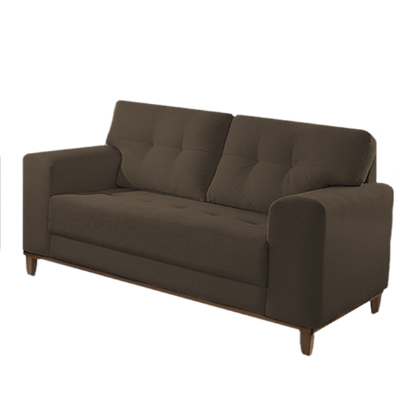 Sofá 2 Lugares Em Veludo Marrom 1,54 Lyra