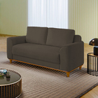 Sofá 2 Lugares Em Veludo Marrom 1,60 Aquila