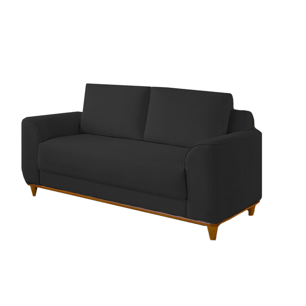 Sofá 2 Lugares Em Veludo Preto 1,60 Aquila