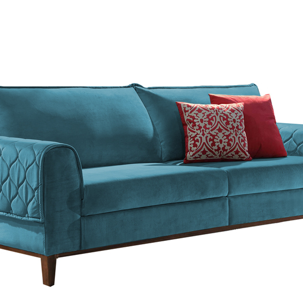 Sofá 2 Lugares Esmeralda Em Veludo 2,04m Apus