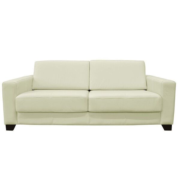 Sofá 2 Lugares Estocolmo 155cm Couro Off White G03 - Gran Belo