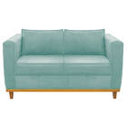 Sofá 2 Lugares Europa Suede Azul Ciano Amarena Móveis