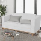 Sofá 2 Lugares Europa Suede Branco Amarena Móveis