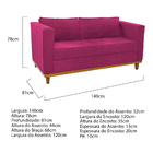 Sofá 2 Lugares Europa Suede Pink Amarena Móveis