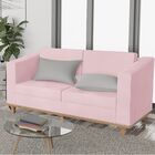 Sofá 2 Lugares Europa Suede Rosa Bebê Amarena Móveis