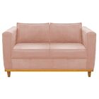 Sofá 2 Lugares Europa Suede Rosê Amarena Móveis