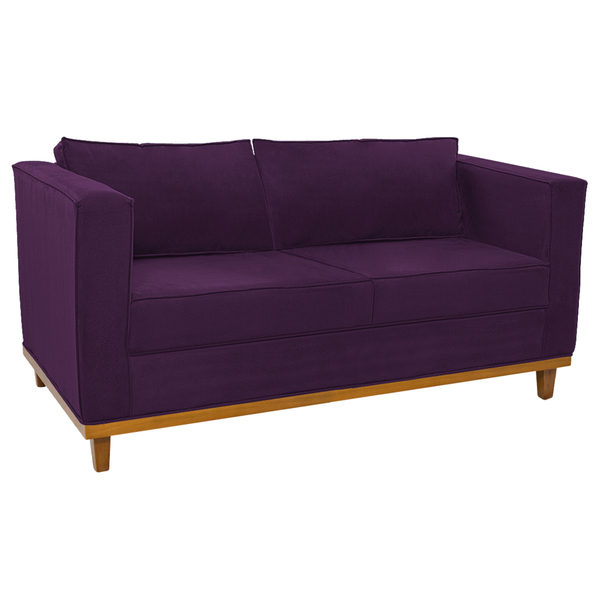 Sofá 2 Lugares Europa Suede Roxo Amarena Móveis