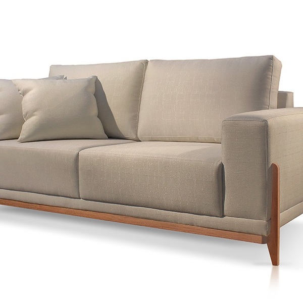 Sofá 2 Lugares Fixo Living Bellagio Linho Bege 06t 1,9m