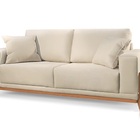 Sofá 2 Lugares Fixo Living Bellagio Linho Bege Claro 1,9m