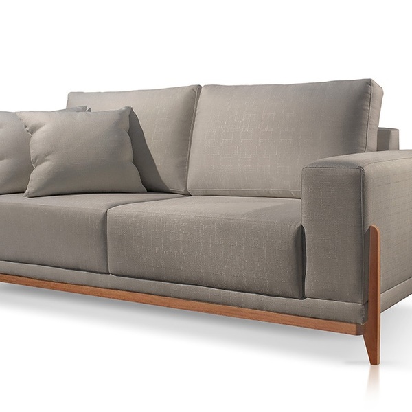 Sofá 2 Lugares Fixo Living Bellagio Linho Cinza 07t 1,9m