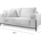 Sofá 2 Lugares Fixo Living Bellagio Suede Bege Medio 02 1,90m