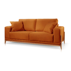 Sofá 2 Lugares Fixo Living Bellagio Suede Terracota 22 1,90m