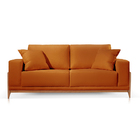 Sofá 2 Lugares Fixo Living Bellagio Veludo Terracota 20 1,90m
