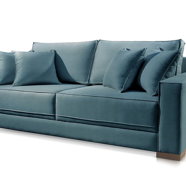Sofá 2 Lugares Fixo Living Hotello Linho Azul 1,8m