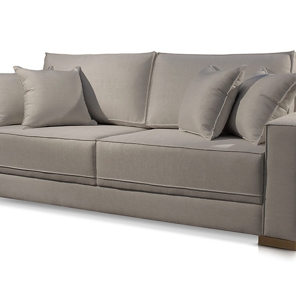 Sofá 2 Lugares Fixo Living Hotello Linho Cinza 07t 1,8m