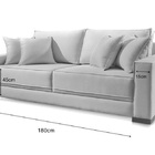 Sofá 2 Lugares Fixo Living Hotello Suede Bege Medio 1,80m