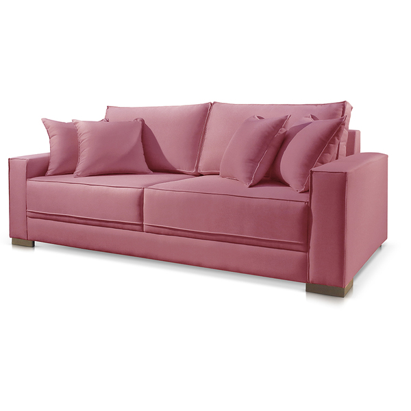 Sofá 2 Lugares Fixo Living Hotello Suede Rose 1,80m