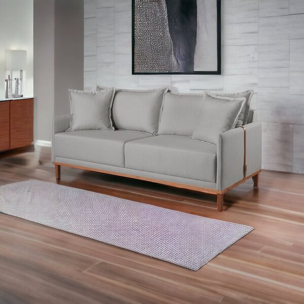 Sofá 2 Lugares Fixo Living Madri Linho 180cm Cinza