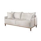 Sofá 2 Lugares Fixo Living Madri Linho 180cm Off White