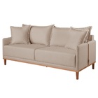Sofá 2 Lugares Fixo Living Madri Linho Bege Claro 1,80m