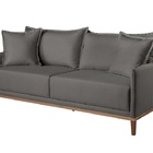 Sofá 2 Lugares Fixo Living Madri Linho Cinza Medio 1,80m