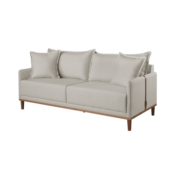 Sofá 2 Lugares Fixo Living Madri Suede Bege Claro 1,80m