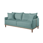 Sofá 2 Lugares Fixo Living Madri Veludo Verde Claro 1,80m
