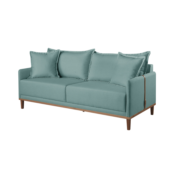 Sofá 2 Lugares Fixo Living Madri Veludo Verde Claro 1,80m