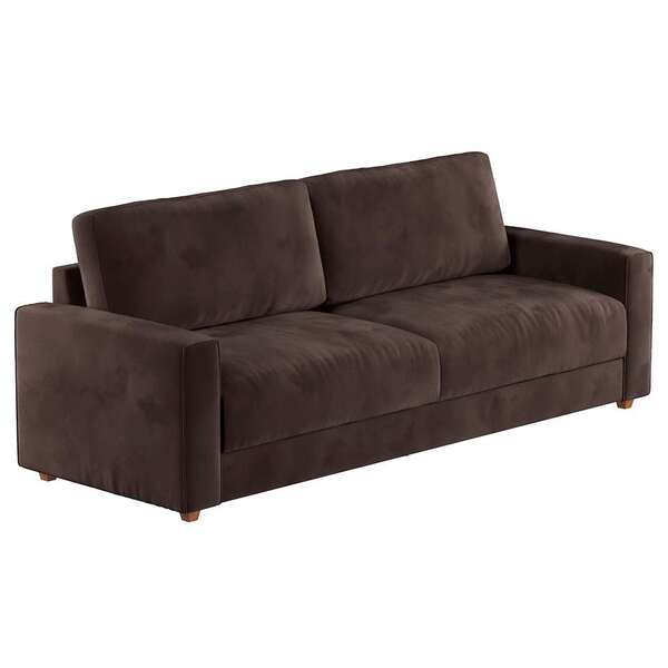 Sofá 2 Lugares Hit Veludo Marrom Escuro 180 Cm