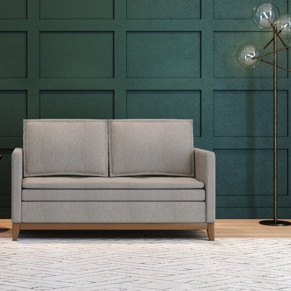 Sofá 2 Lugares Inga Casa De Pedra Estofados Cinza/cru