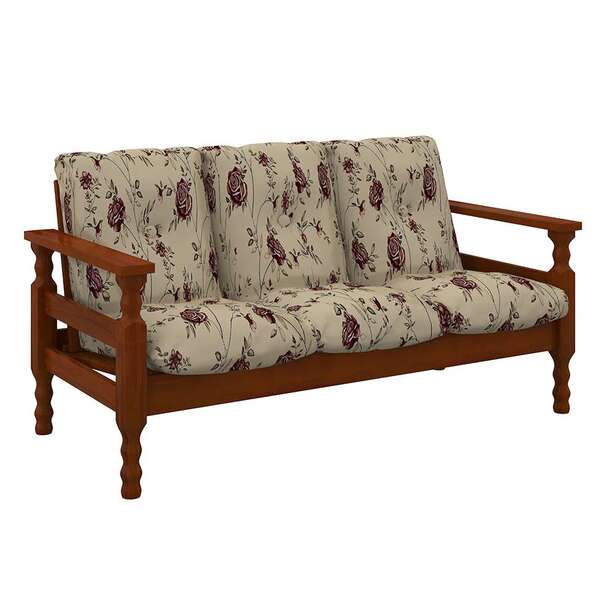 Sofá 2 Lugares Itália Poliéster Imbuia Floral