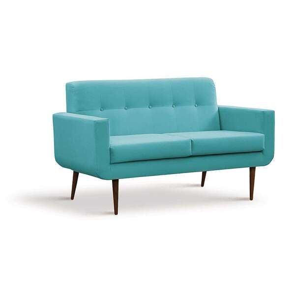 Sofá 2 Lugares Itapuã Veludo Azul Claro