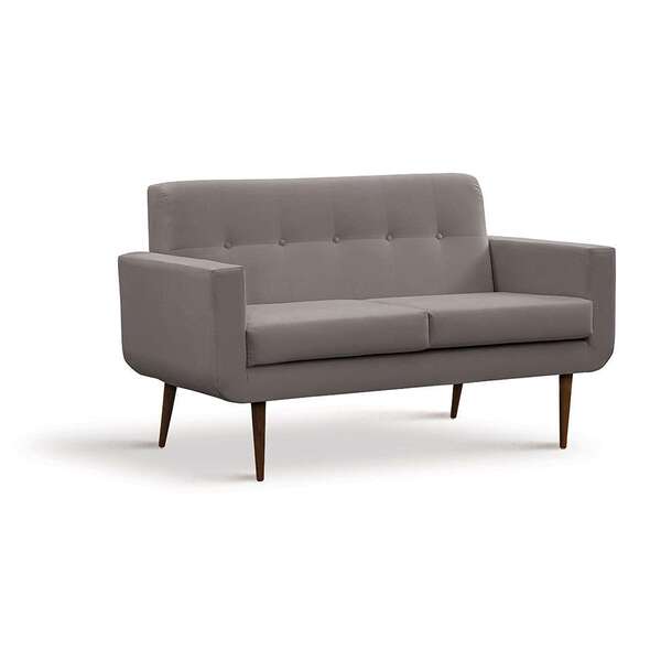 Sofá 2 Lugares Itapuã Veludo Cinza