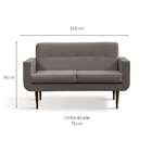 Sofá 2 Lugares Itapuã Veludo Cinza